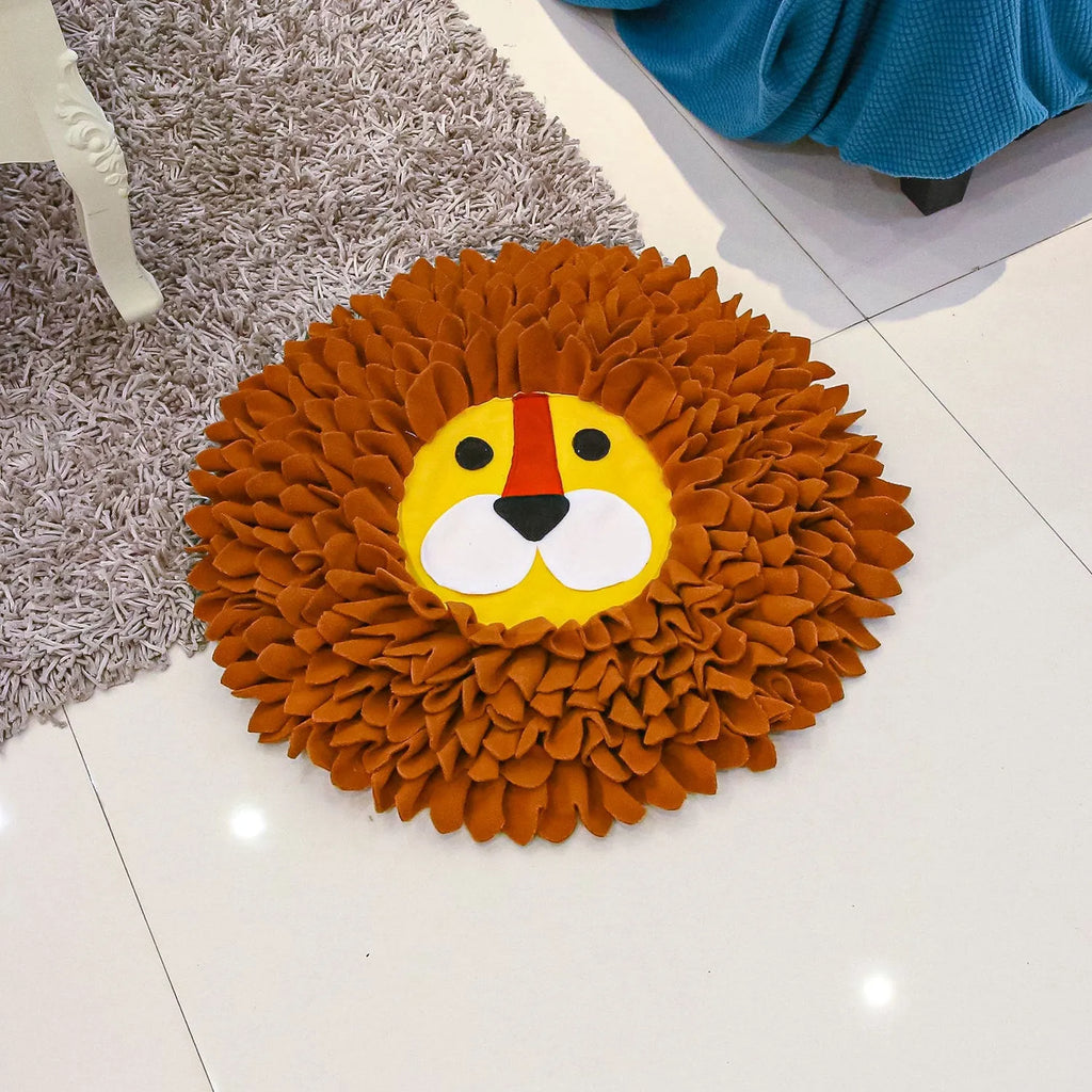 Brown pet sniffing pad with textured surface measuring 33cm by 25cm for dog and cat enrichment games