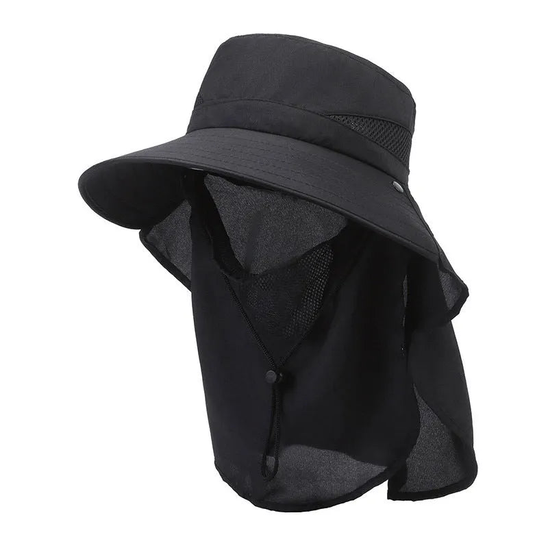 Men's adjustable polyester fisherman sun hat with a wide brim in army green colour.