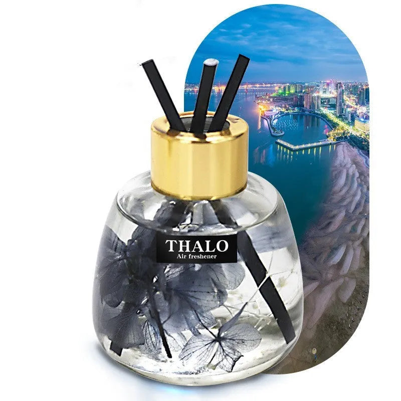 Glass car perfume ornament bottle with loose incense function in various colour options