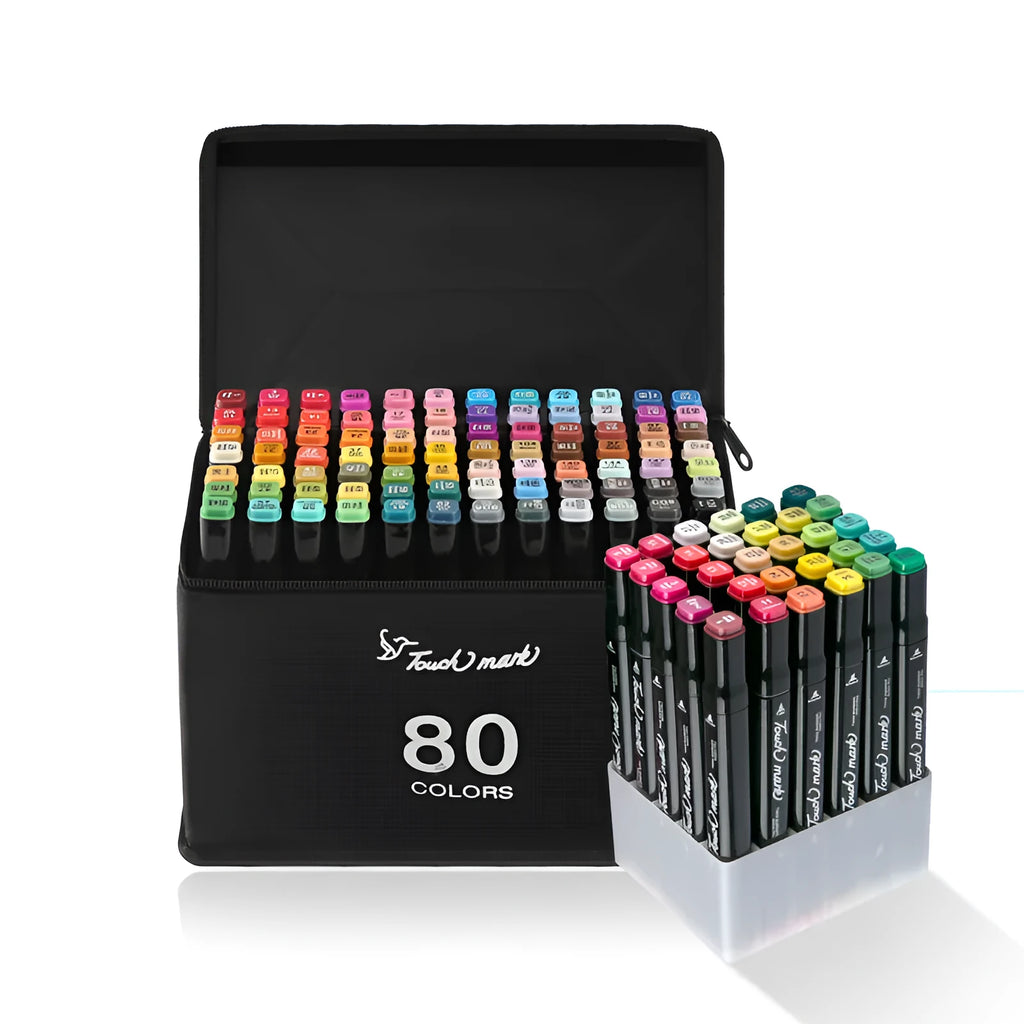 Watercolour pen set for children with 24 colours in a pencil bag, flower design