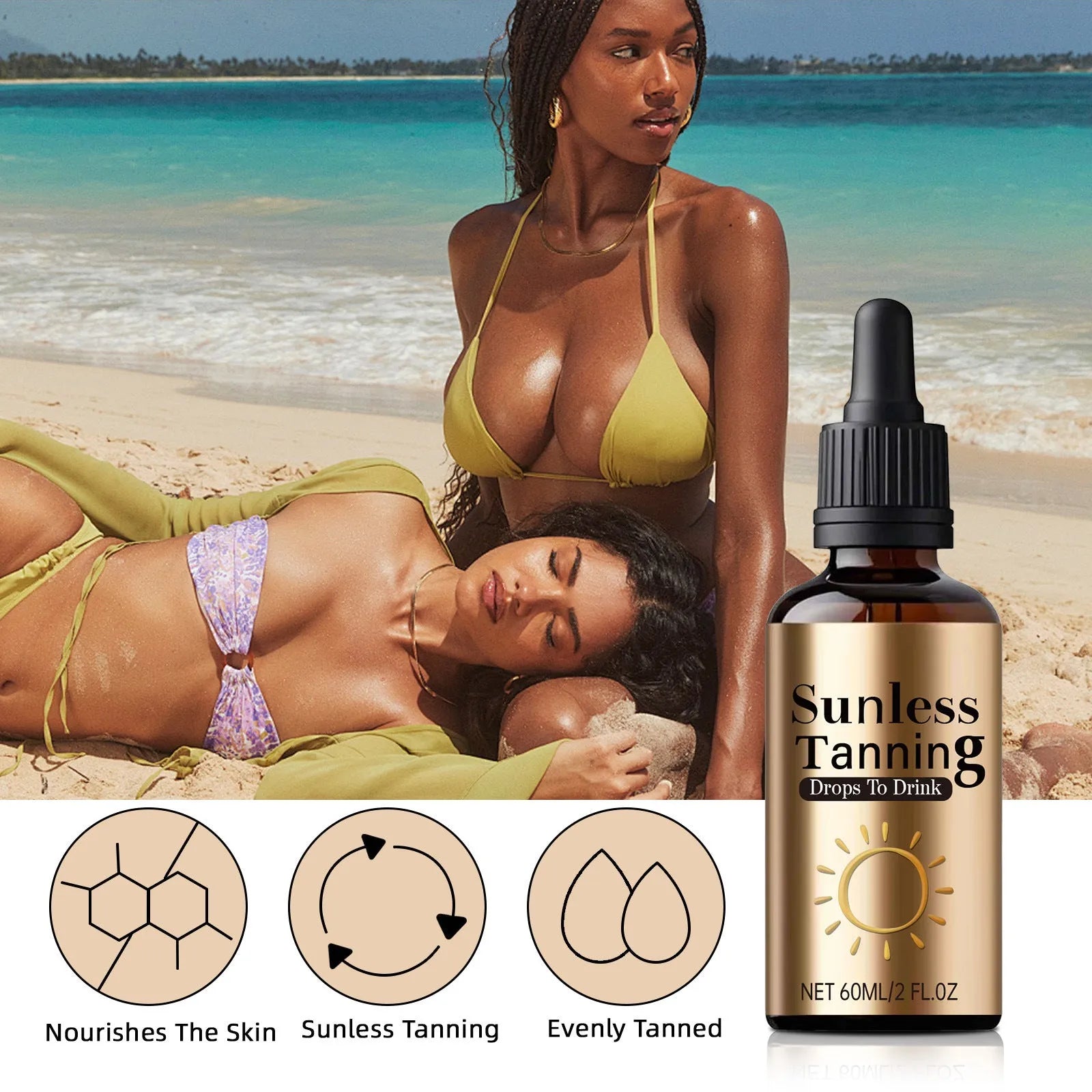 Black 60ml oral drops bottle with dropper for outdoor first aid and family emergency use