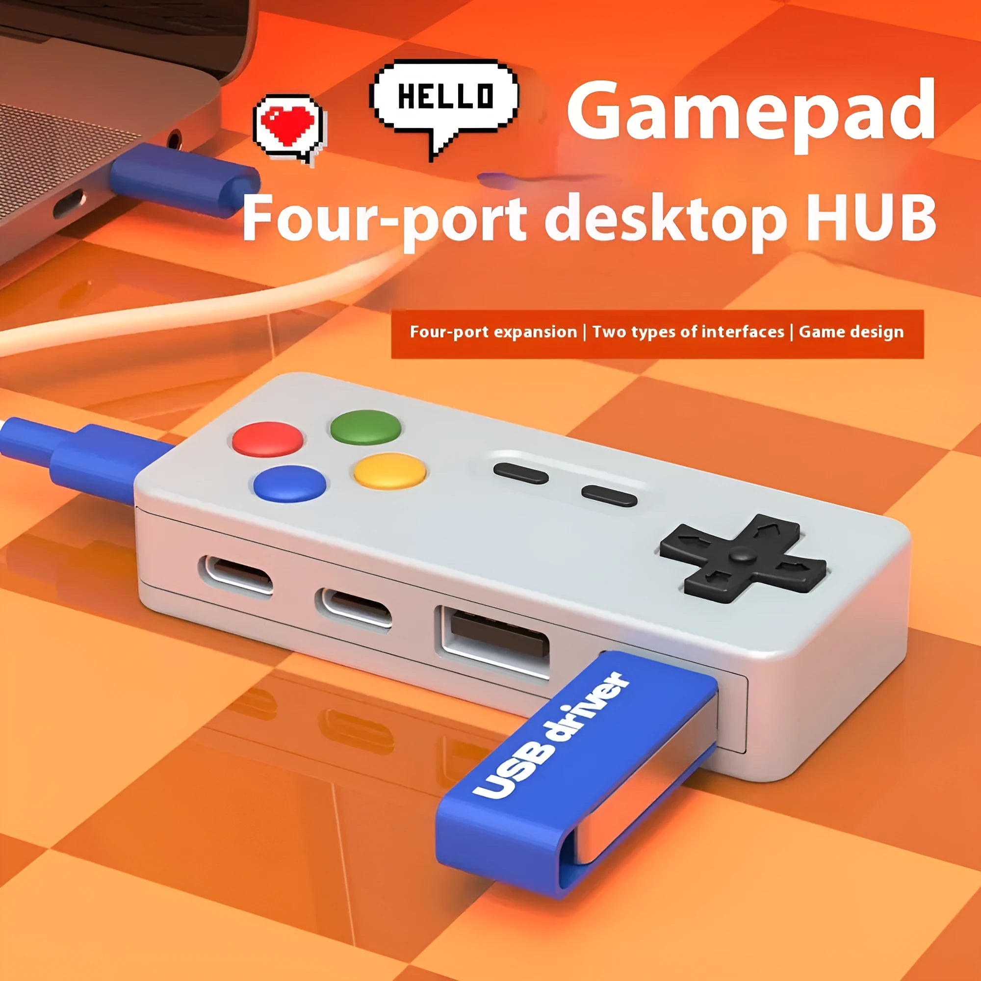 Creative cartoon game modeling hub concentrator with USB 2.0 interface and 30mm cable