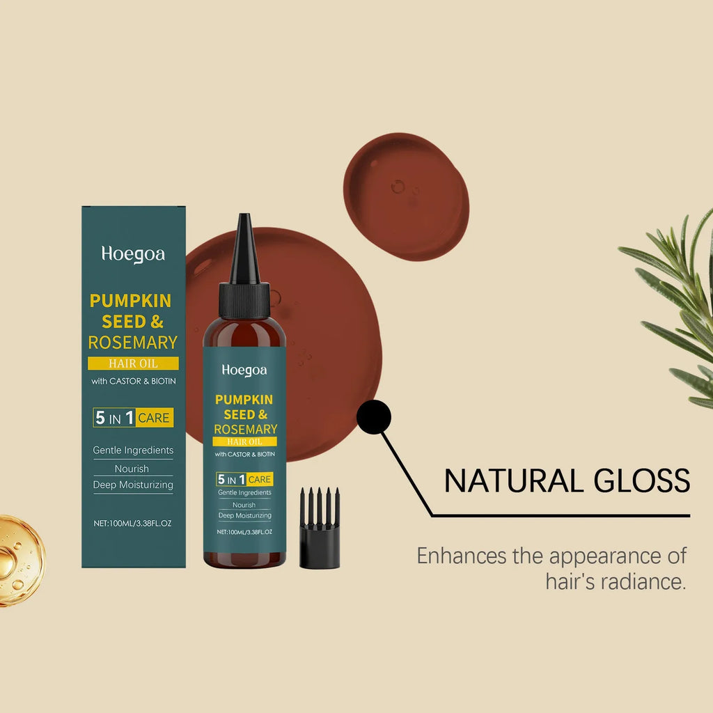 Rosemary hair essential oil 100ml bottle with pointed applicator and hair comb kit