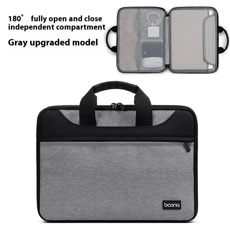 Encapsulate full open and close Oxford cloth laptop bag for men and women business travel, black, fits 15 inch laptop