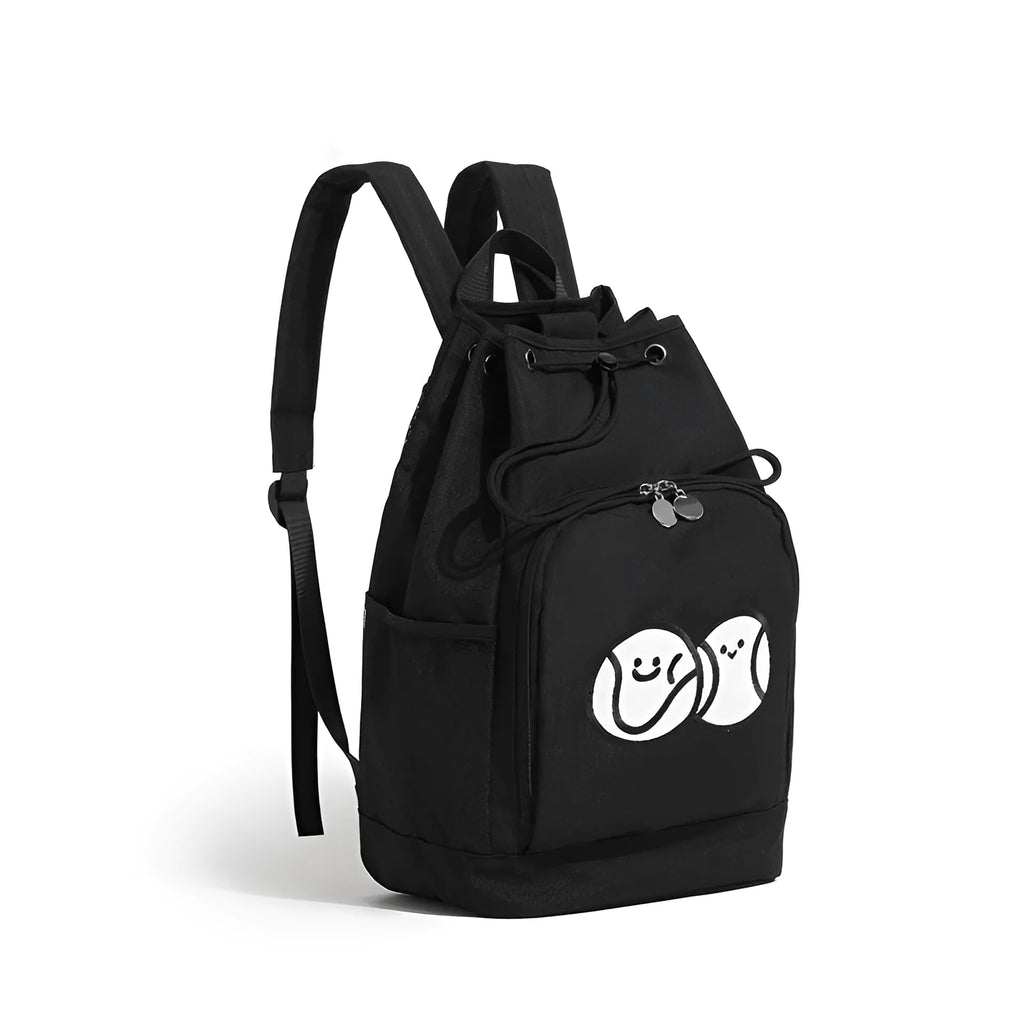 Large capacity waterproof canvas badminton bag for outdoor sports, black colour, free size design