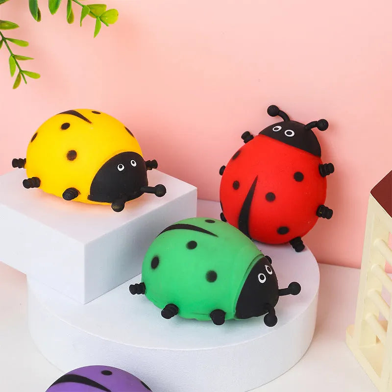 Cute simulation whole person squeezing toy in ladybird style made from soft TPR material for stress relief