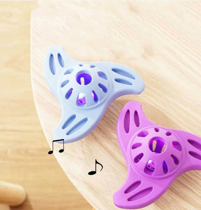 Blue and purple boomerang molar-shaped dog chew toy for medium and large breeds