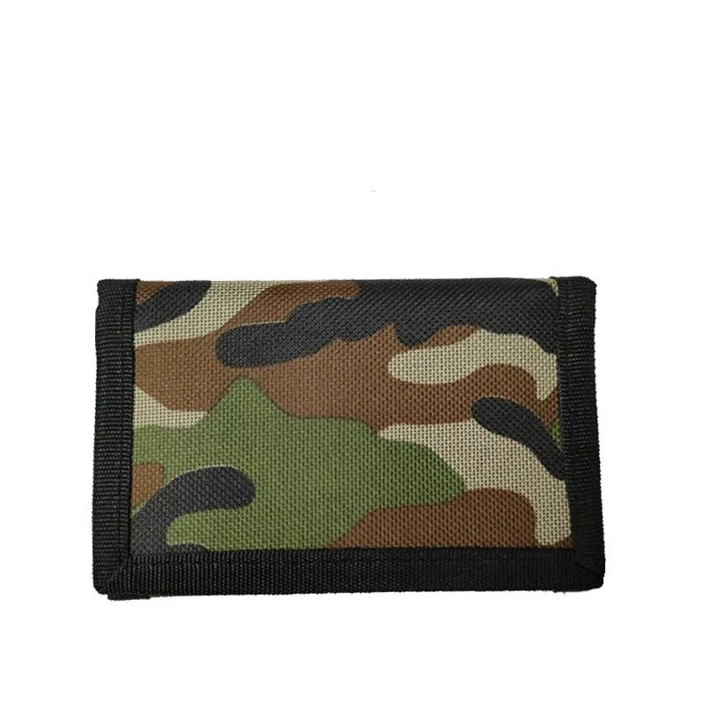 Short style camouflage cloth bank card purse with polyester lining and USB interface