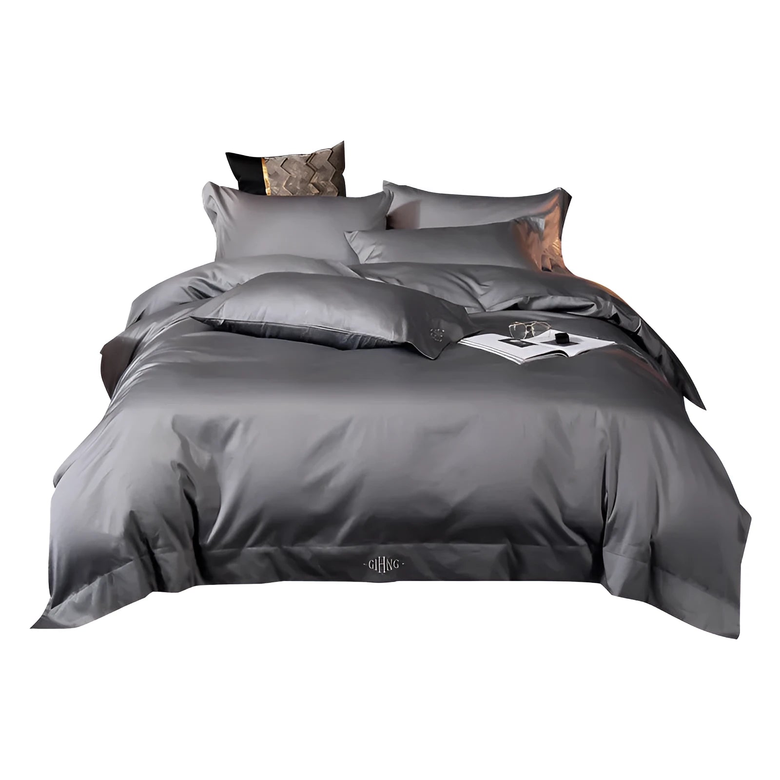 Pure color suite cotton bed sheet with plain pattern in Kyrgyzstan-Pearl White satin weave for 1.5m bed