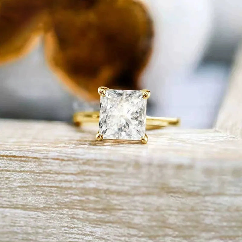 Simple geometric 925 sterling silver ring for women in a choice of gold, rose gold, or silver finish.