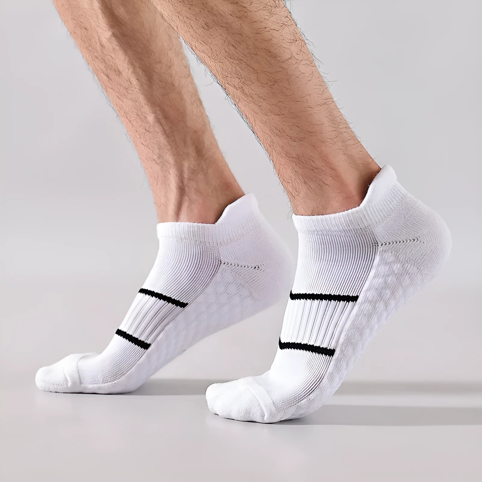 Men's towel bottom sports solid colour socks for running in black, white, gray, pink, mint green, orange, and fluorescent green