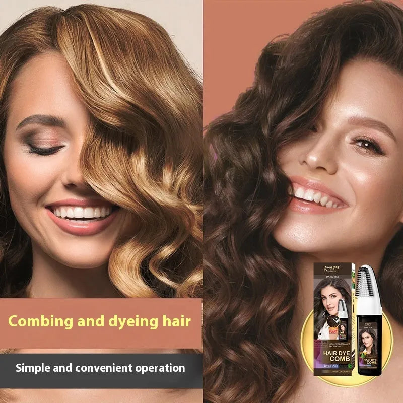 Hair dye comb applicator in choice of Brown, Wine Red or Dark Brown colours containing 200ml of hair dye