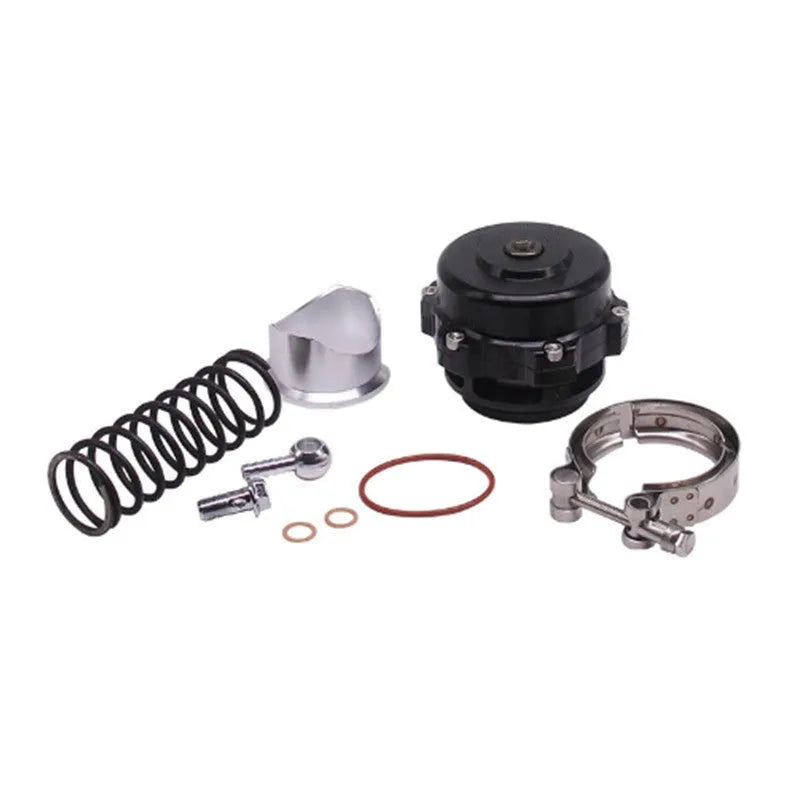 Aluminium alloy turbo blowdown valve in 50mm size, shown in a choice of colours.