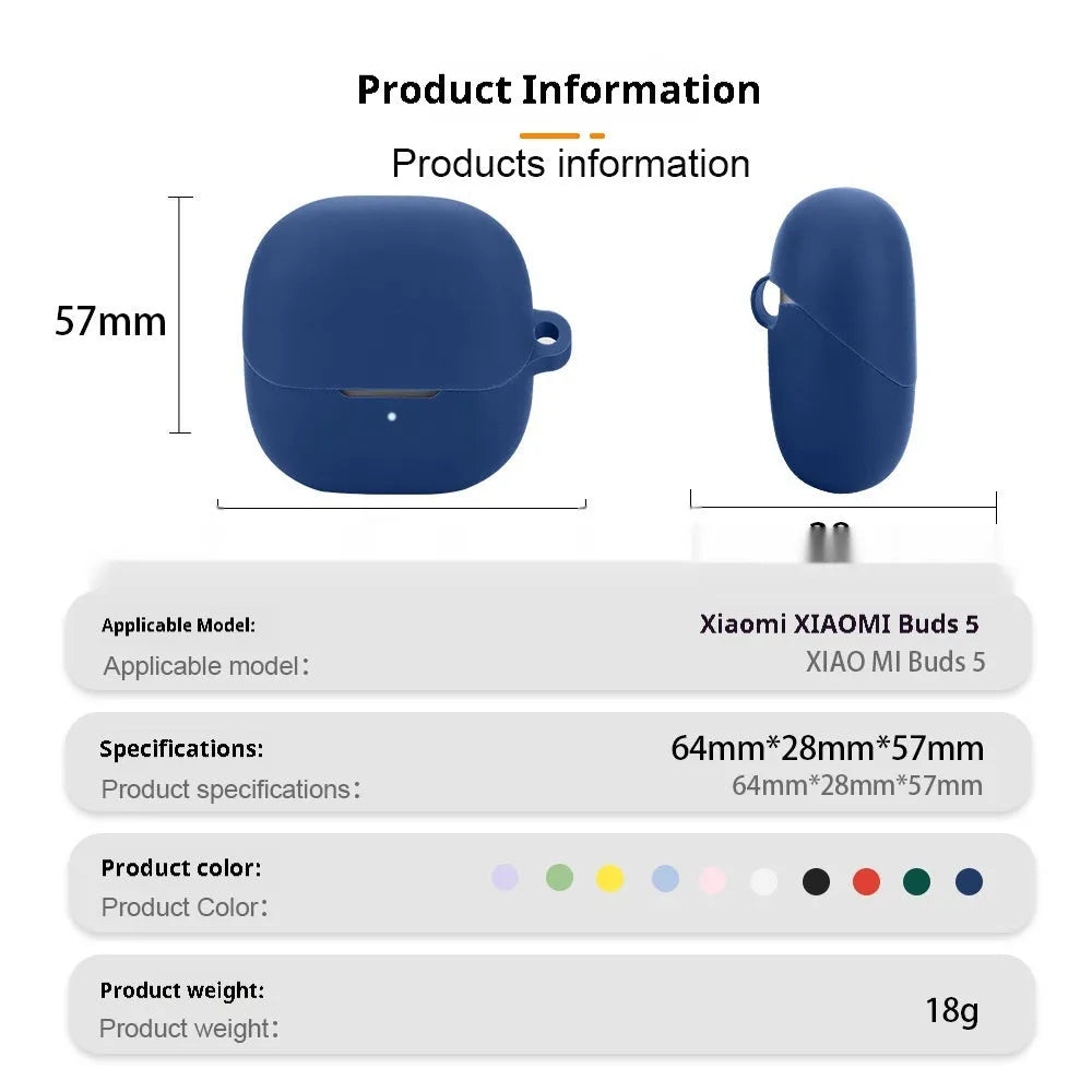 Soft silicone protective case for Buds5 Bluetooth headset in nude colour options