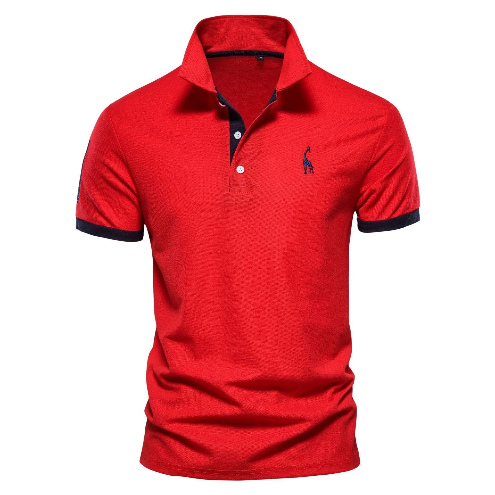 Men's white slim fit t-shirt featuring a detailed embroidered deer design on the chest.