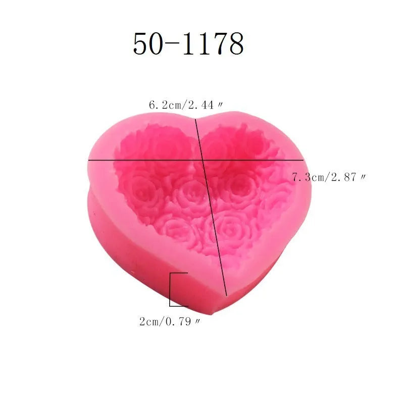 Pink silicone mould shaped like a love rose for Valentine's Day baking and crafting