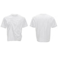 Men's grey cotton T-shirt with pleated detail and a round neck on a hanger.