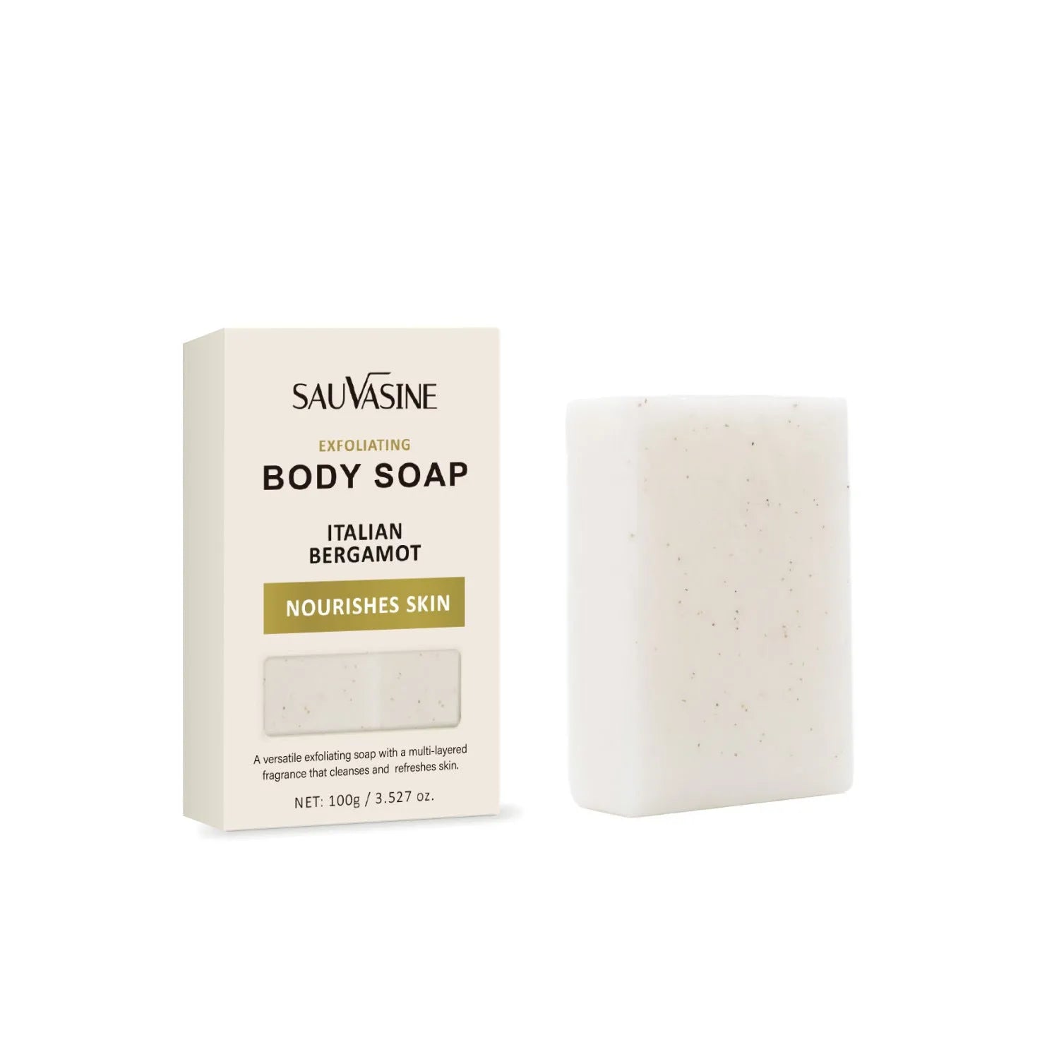 Exfoliating body soap bar with deep cleansing and moisturising properties for adult bathing