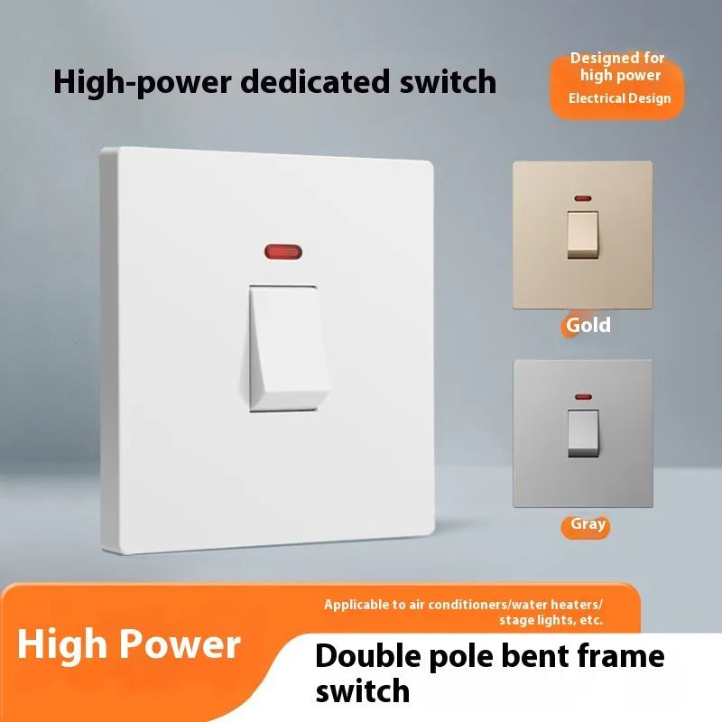 Industrial water heater air conditioner switch with indicator light panel in gold, grey, or white