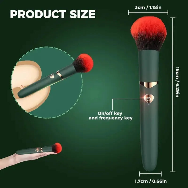Electric makeup brush cleaner in black with ABS body and button control