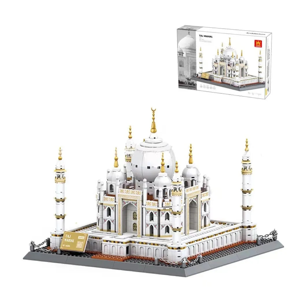 Wange building block street view set with landmark pieces including Eiffel Tower and Big Ben