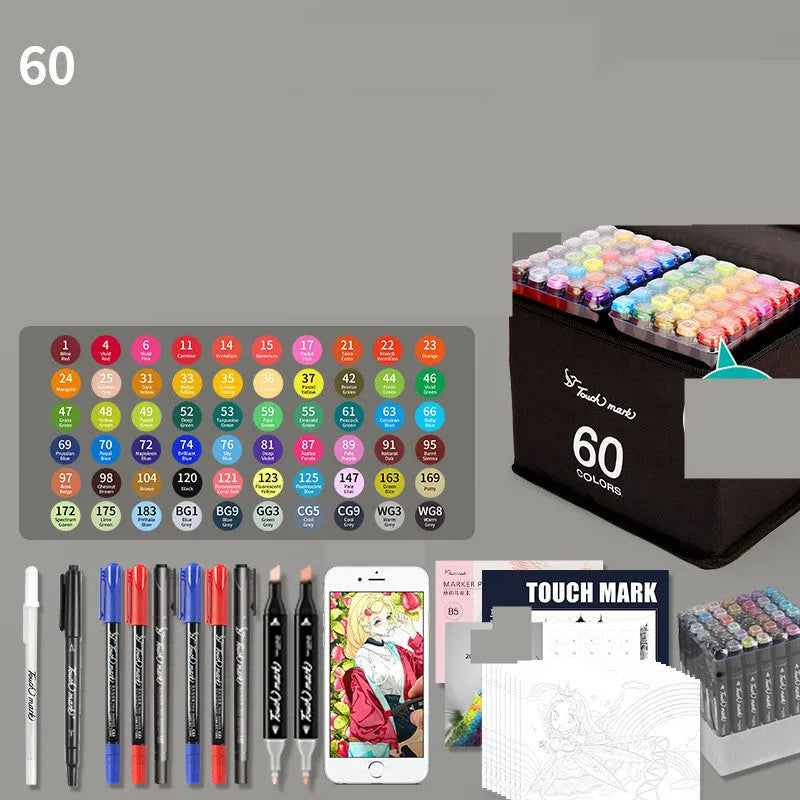Watercolour pen set for children with 24 colours in a pencil bag, flower design