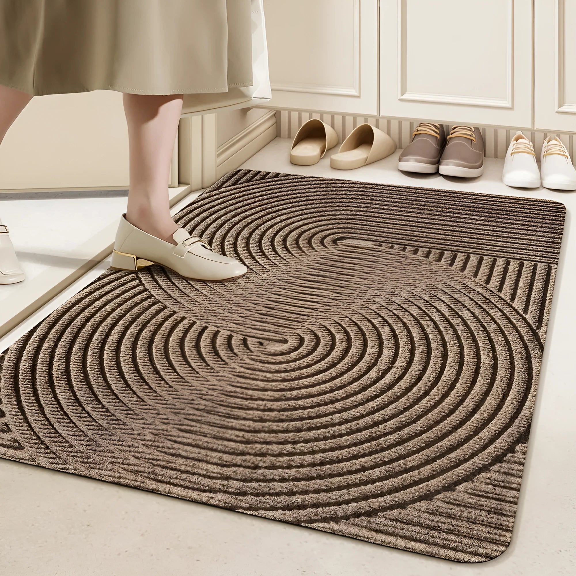 Diatom oil entrance floor mat with cartoon anime alien pattern in blue colour, 60x90cm dimensions