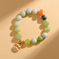 Green milk-in-water Xingshi stone jade pendant bracelet with 10mm geometric retro design for women