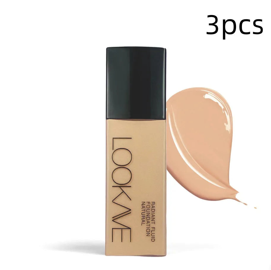 LOOKAVE Matte Liquid Foundation bottle in 21ml size, shown in Ivory White shade