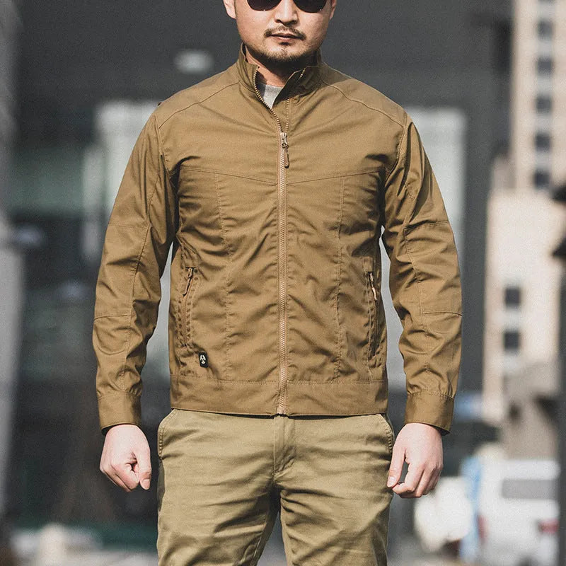 Men's tactical camouflage jacket in wear-resistant polyester fabric available in multiple colours and sizes