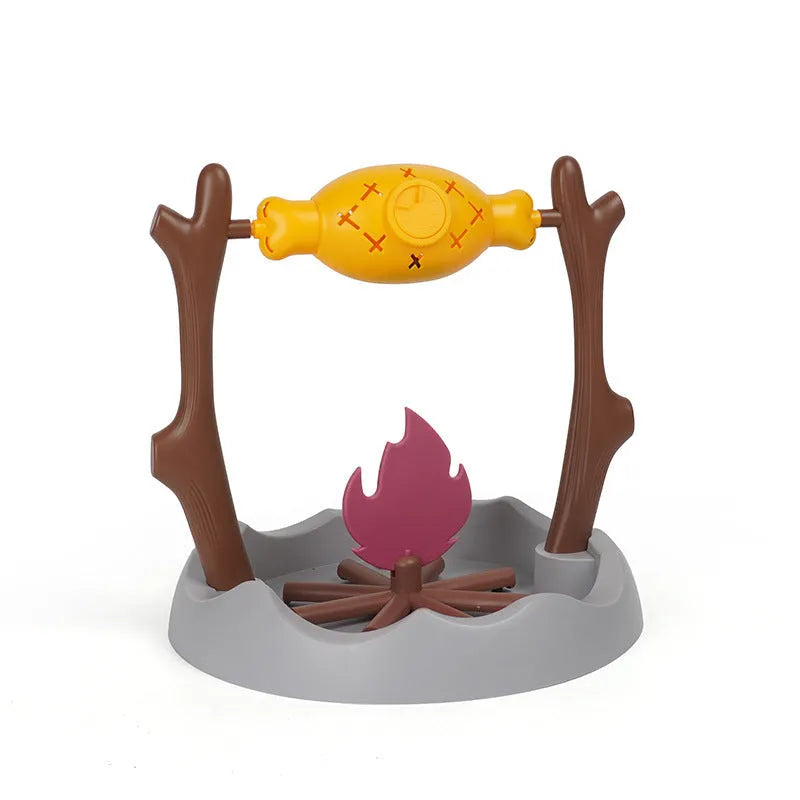 Large barbecue-themed tumbling cat feeder toy for slow feeding and play.