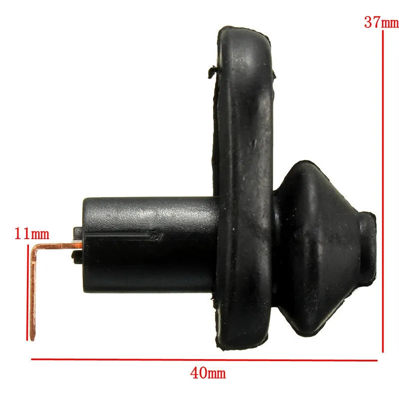 Black universal car interior door light switch replacement with plastic housing and metal contacts