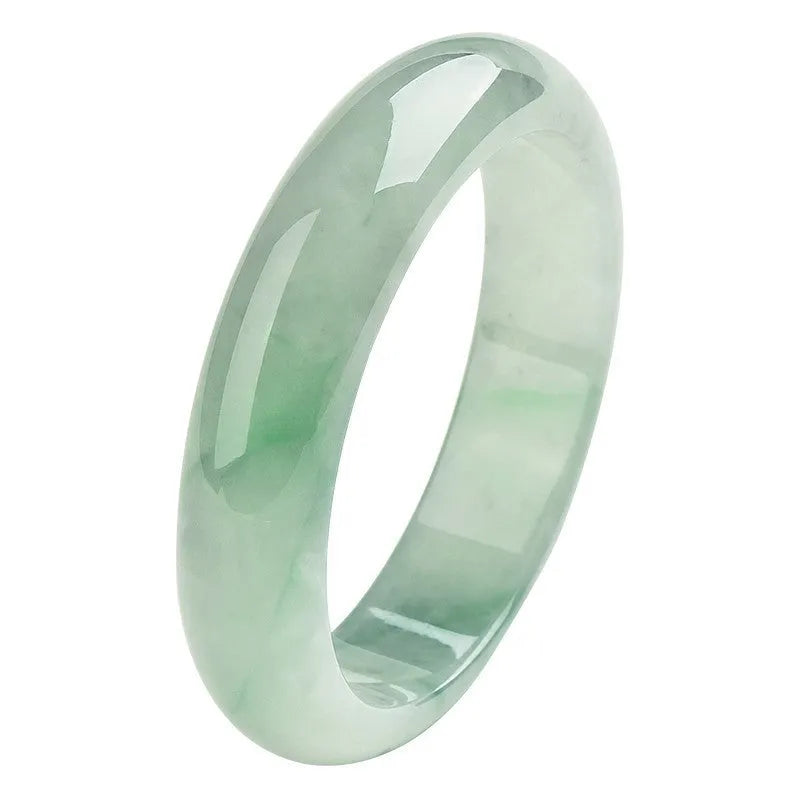 Light green jade bracelet showing natural stone material and simple design for unisex wear