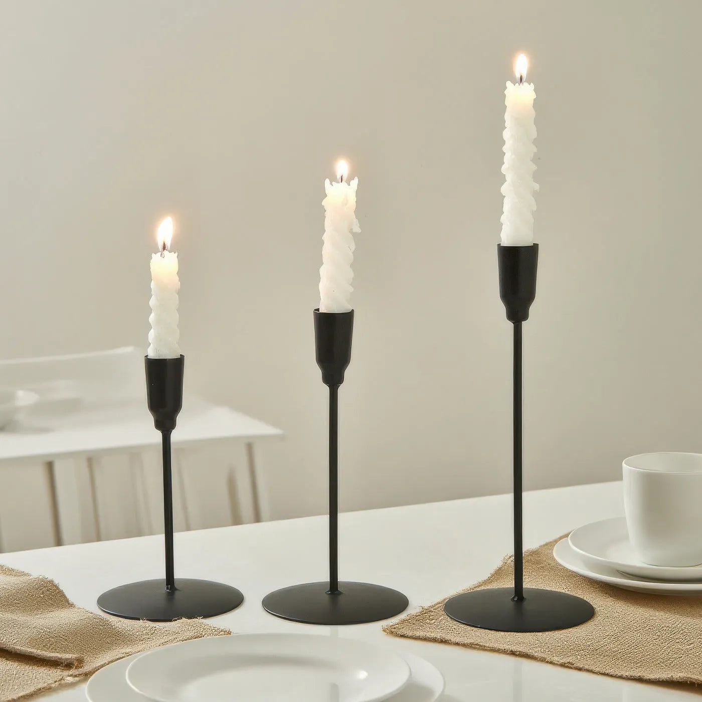 Handmade iron dining table candle ornament in gold colour available in multiple sizes