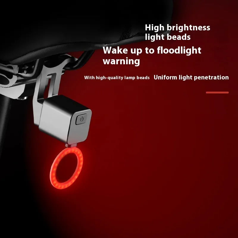 Bicycle taillight with running water illumination effect mounted on seat tube