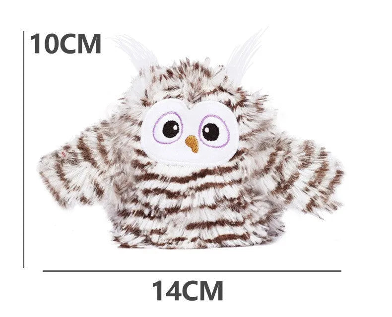 Owl cat teaser stick with sea mother fur and cat mint for indoor self-entertainment