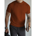 Men's slim-fit polyester t-shirt in multiple colour options for commute and office wear