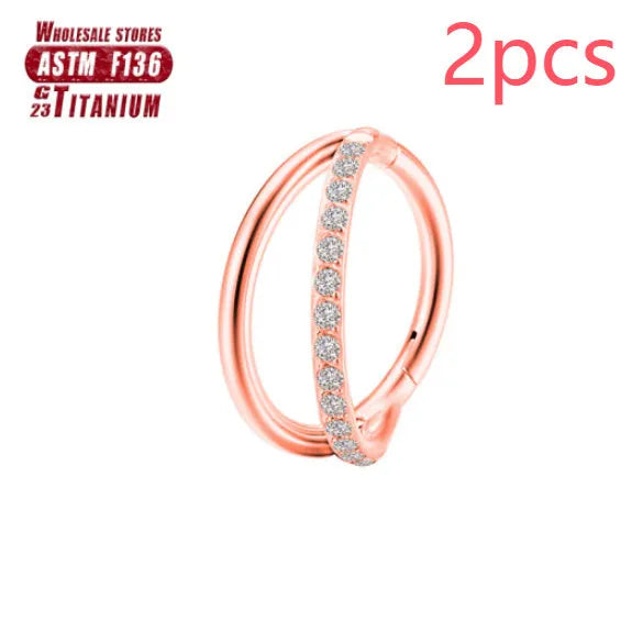 Titanium alloy fork nose ring set in various colours and lengths on 1.2mm gauge.