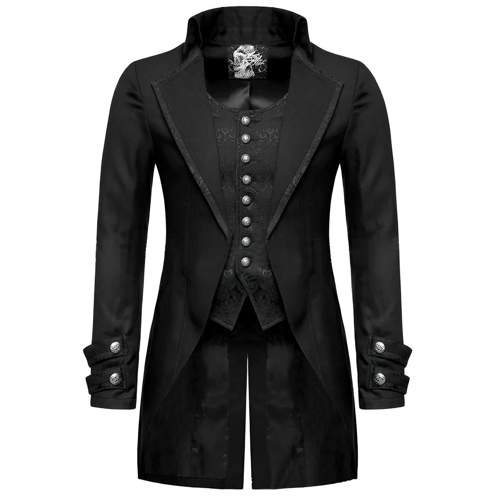 Black Victorian morning gown cosplay jacket chemical fibre blend unisex costume