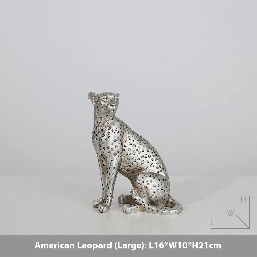 Leopard resin ornament in American Leopard colour with modern simplicity styling