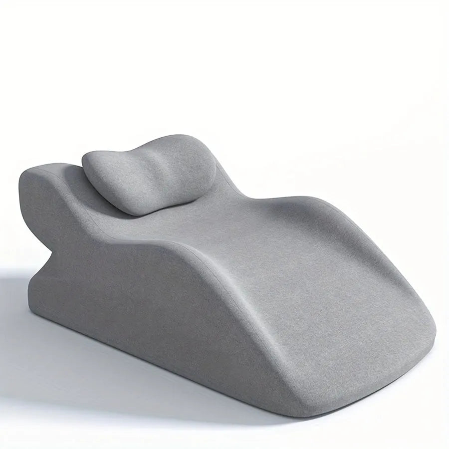 Stomach sleeper pillow for prone position support in blue, dark grey, green, and light grey colour options