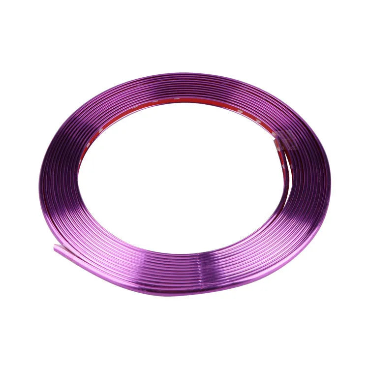 Electroplated purple PVC wheel hub trim roll for car wheel decoration and protection