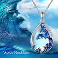 Blue heart-shaped alloy pendant on a chain, a women's necklace.
