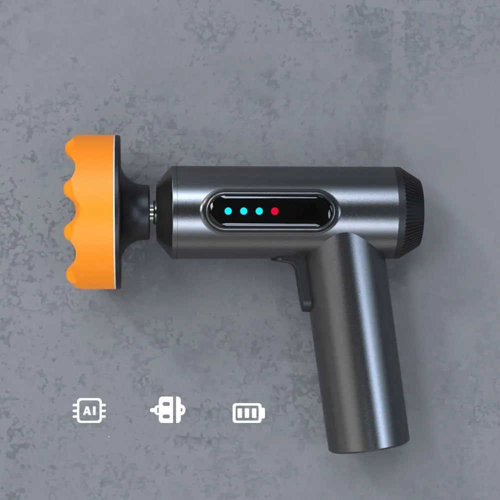 Household wireless electric waxing and polishing machine with a 7.7cm disc on an ABS body