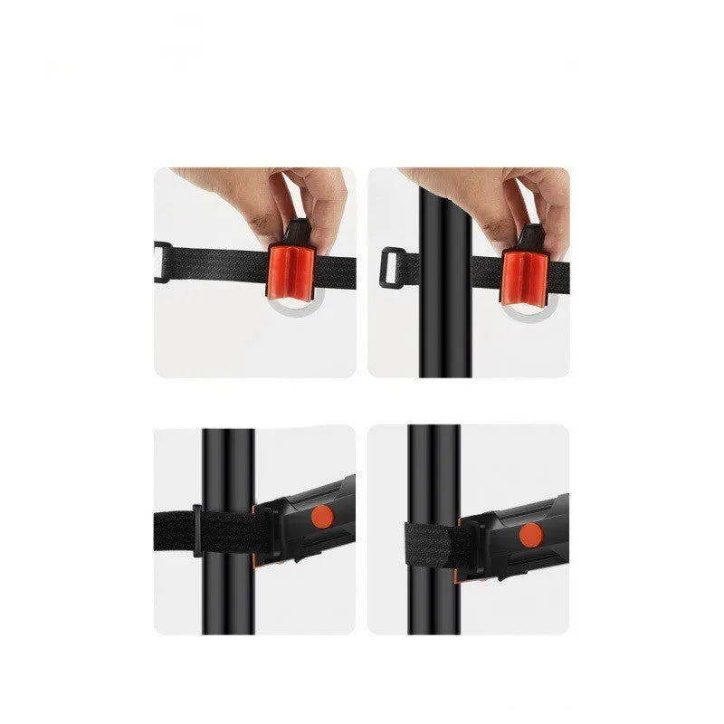 USB charging waterproof cycling taillight available in blue, pink, red, white and yellow colour options