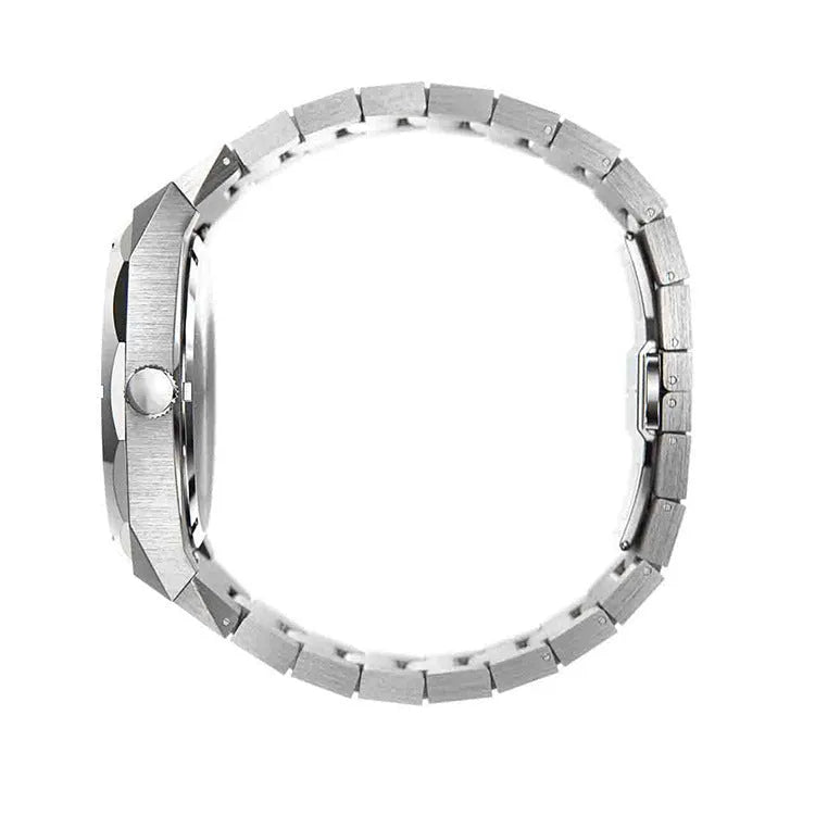 Men's stainless steel business watch with 42mm case and butterfly buckle in four colour options