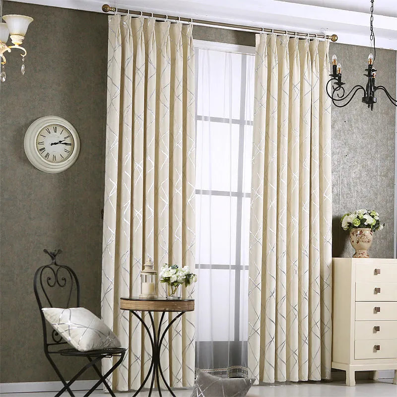 Solid colour chenille blackout curtain panel in grey, 1m x 2.7m, with jacquard texture for modern interior