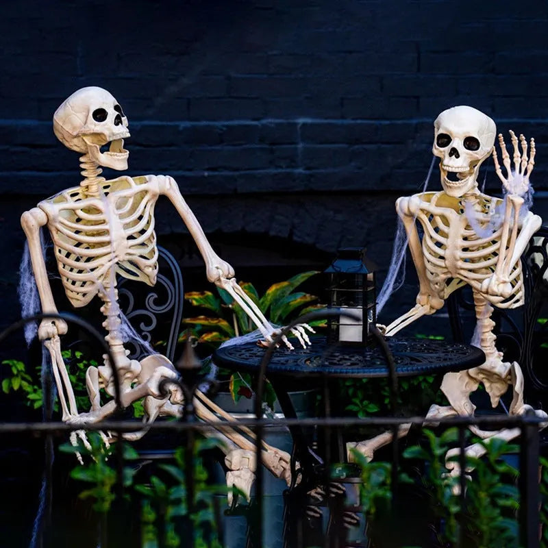90cm tall poseable plastic skeleton model for Halloween garden and party decorations