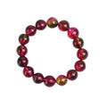 Handmade watermelon crystal bracelet in pastoral style shown in available sizes.