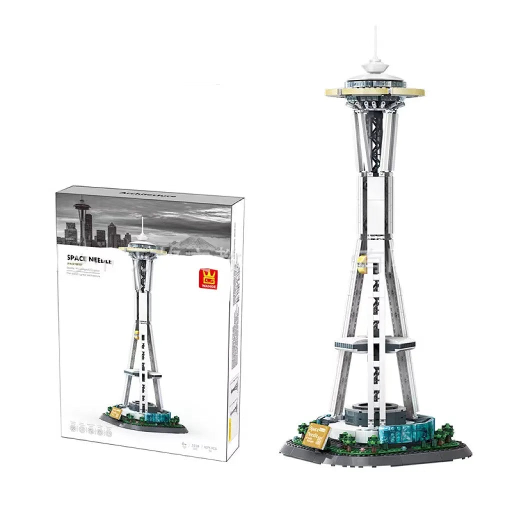Wange building block street view set with landmark pieces including Eiffel Tower and Big Ben